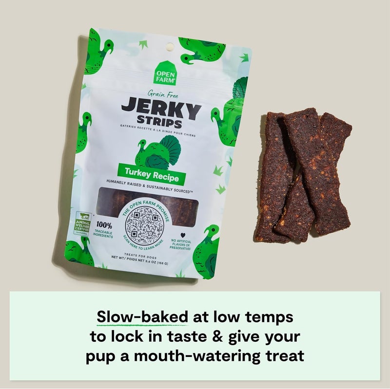 Open Farm Grain Free Turkey Jerky Strips Dog Treat 158g - Image 5