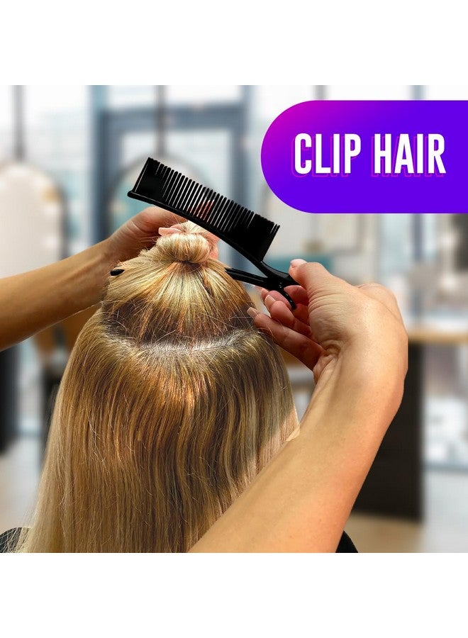 Colortrak Black Hair Sectioning Grip Clips (2 Pack) Section Hair Quickly And Efficiently While Coloring Cutting And Styling Brushlike Top Half With Sectioning Bottom Half - Image 3