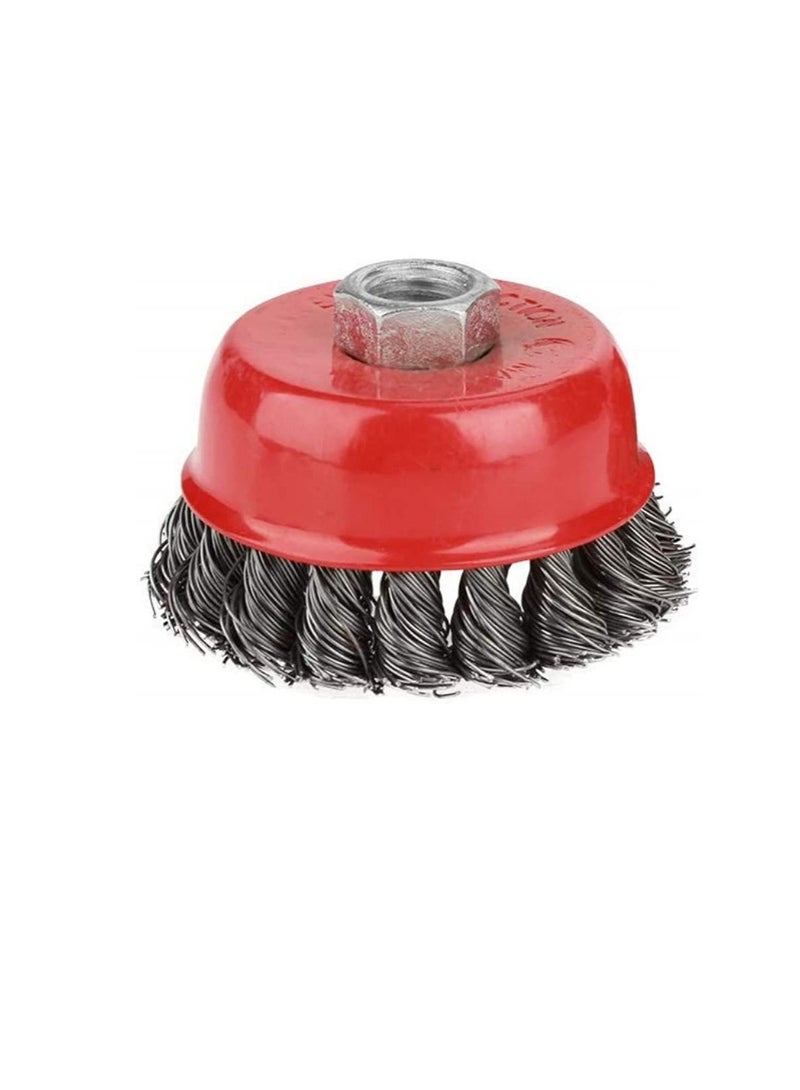Cup Wire Brush Drill Attachment Electric Drill Wire Brushes Used for Removal of Rust, Corrosion and Paint (M10x3 Inch, Twisted)  - Image 2