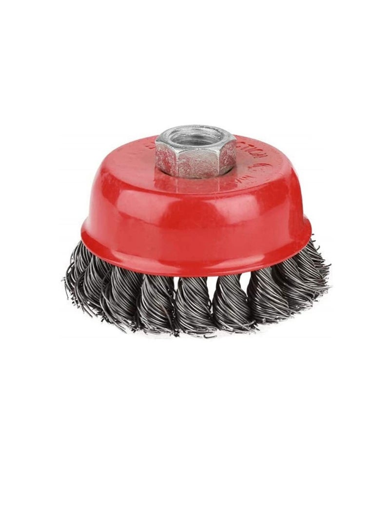 Cup Wire Brush Drill Attachment Electric Drill Wire Brushes Used for Removal of Rust, Corrosion and Paint (M10x3 Inch, Twisted)  - Image 1