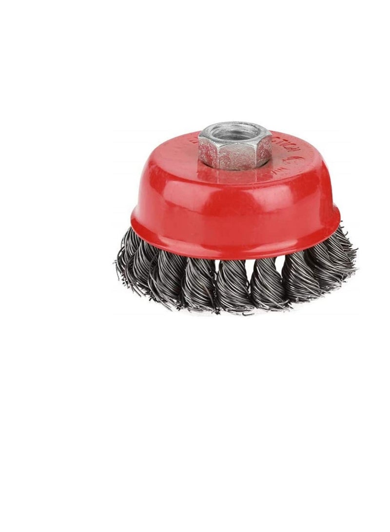 Cup Wire Brush Drill Attachment Electric Drill Wire Brushes Used for Removal of Rust, Corrosion and Paint (M10x3 Inch, Twisted)  - Image 3