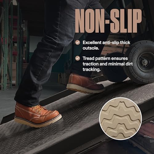 EVER BOOTS EverBoots Mens Work Boots for Men, Leather Lightweight Comfort Boot, Anti Slip & Shock Absorption, Soft Oil Grain, Goodyear Welt, Industrial Construction, Roofing, Electrician(10, Brown) - Image 4