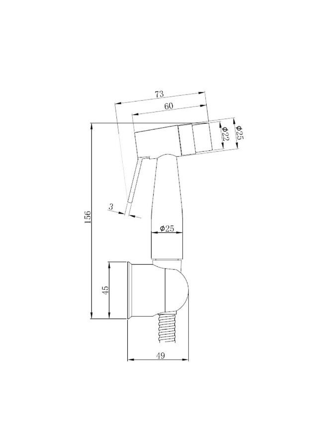 DANUBE HOME Milano Plus Omega Shattaf Set - Chrome Finish| Brass Jet Spray With Trigger Control Handheld Bidet Sprayer Kit-Shattaf, Hose And Holder Fits All Standard Shower Hoses Bathroom Fixtures - Image 4