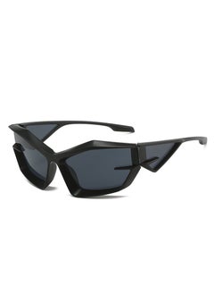 2022 Cross-border Personalized New Cats Eye Sunglasses European and American Fashion Street Hip Hop Shaped Glasses Fashion Sunglasses Black Frame gray sheet