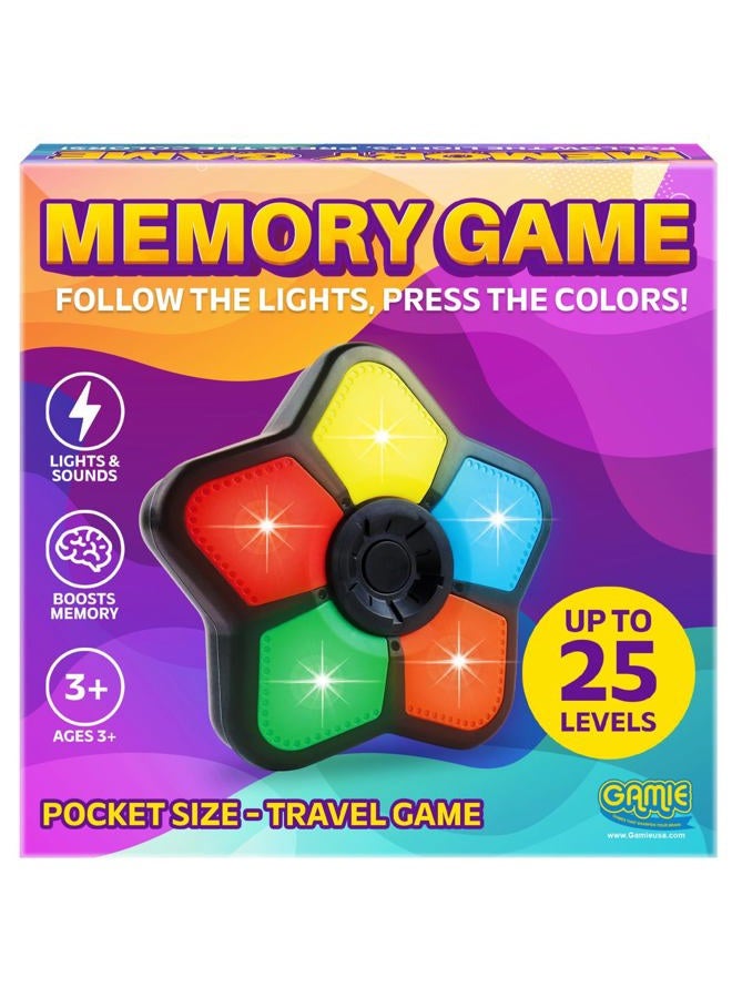 Gamie Mini Electronic Memory Game, Handheld Game for Kids 4-12, Mind-Sharpening Brain Games for Kids and Adults, Travel Games, Vintage Nostalgia Retro Toys for Kids Ages 4 5 6 7 8 9 10 11 12 Year Old - Image 1