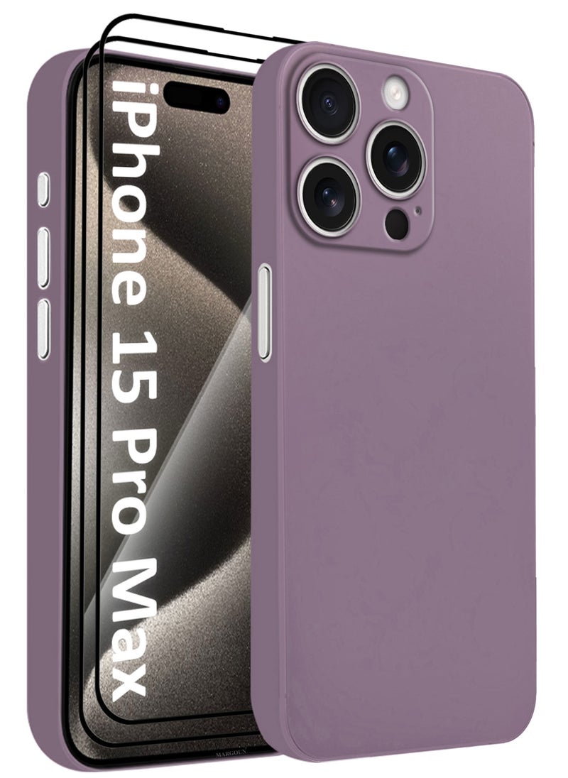 CATANES (for iPhone 15 Pro Max) 3Packs Case Cover Air Skin Series Back Cover Sturdy Durable Thin Case Drop Protection Cover - Transparent Purple  - Image 1