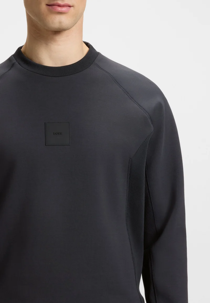 BOSS Cotton-blend sweatshirt with stretch
