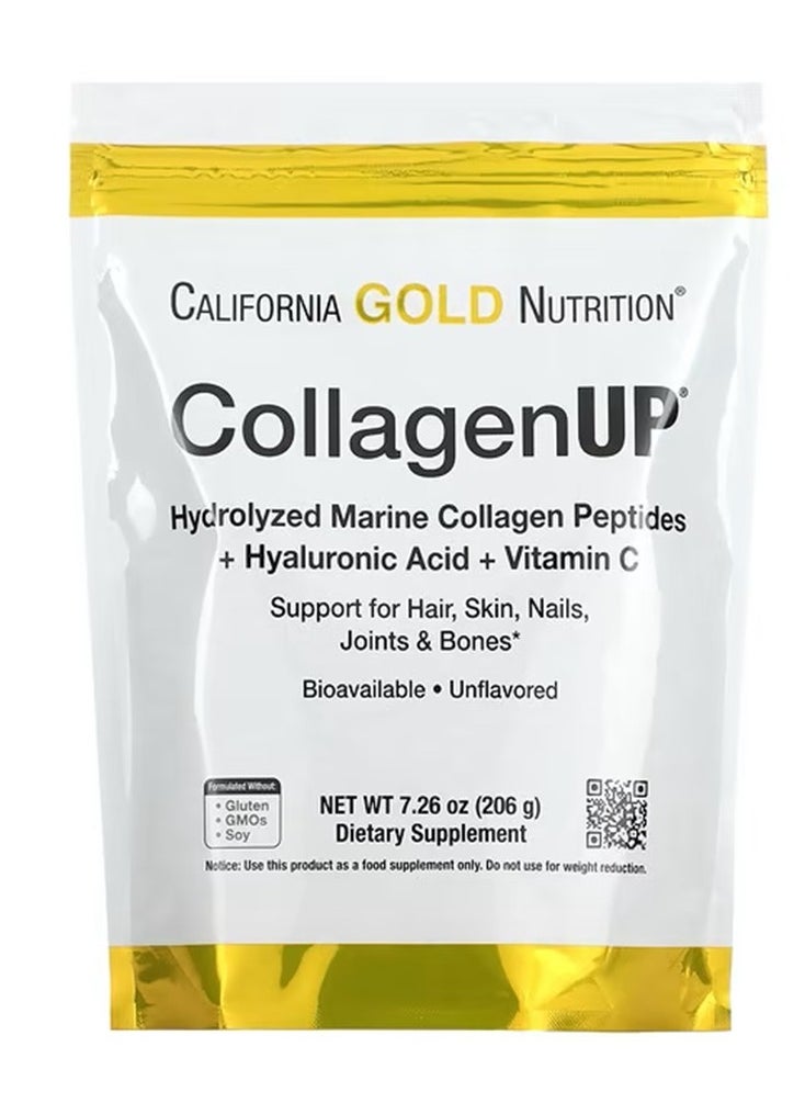 California Gold Nutrition Collagenup Marine Sourced Collagen Peptides 206G  - Image 1
