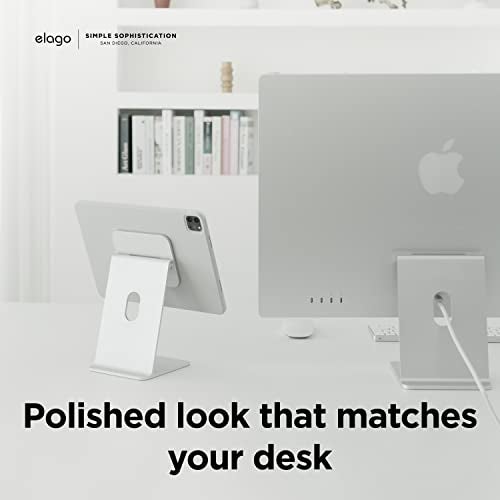 elago Premium iPad Magnetic Stand Designed for iPad Pro 12.9"(5th, 4th Gen), 11"(3rd,2nd Gen), Air 10.9"(5th, 4th Gen), Mini 8.3"(6th Gen, A17 Pro), 10.9"(10th Gen) [Silver] - Image 4