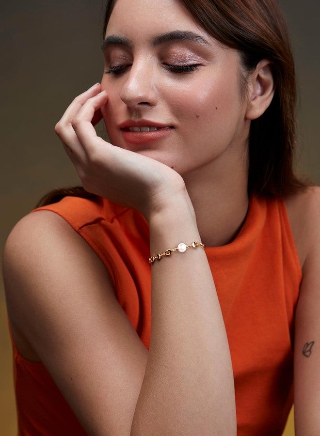 مينوتيا سوار أنيق من اللؤلؤ المطلي بالذهب من مينوتيا، مناسب للنساء والفتيات - Image 5