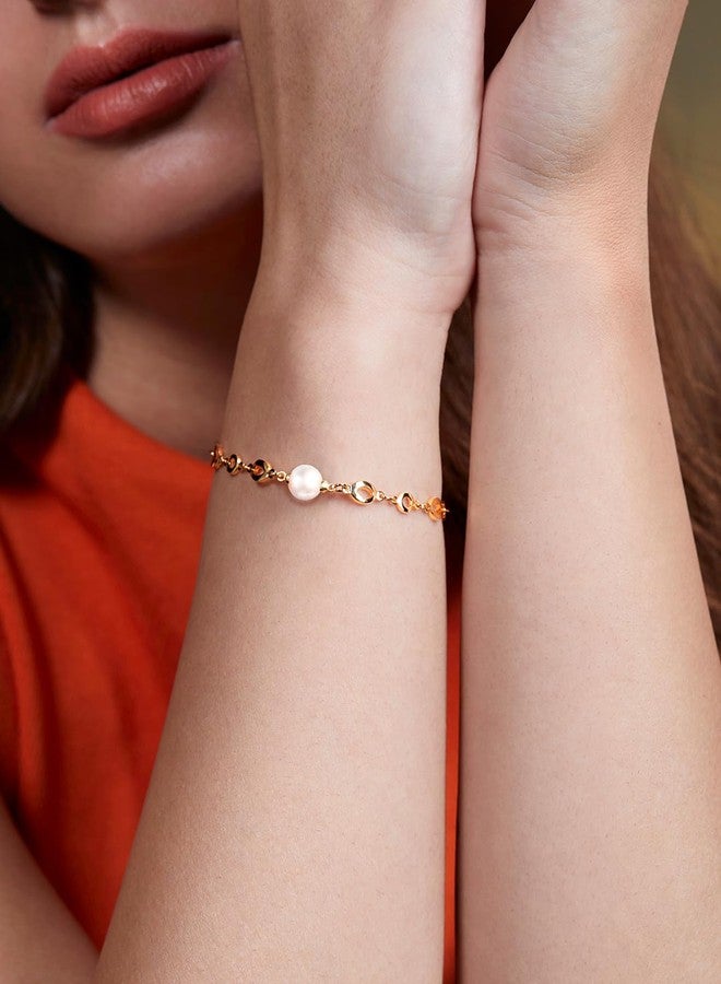 مينوتيا سوار أنيق من اللؤلؤ المطلي بالذهب من مينوتيا، مناسب للنساء والفتيات - Image 2