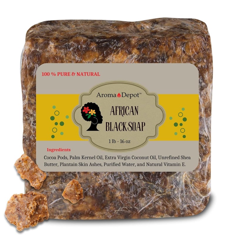 Aroma Depot Aroma Depot Raw African Black Soap 1 lb 100 Natural Raw Soap for Acne Eczema Psoriasis Scar Removal Face And Body Wash Handmade