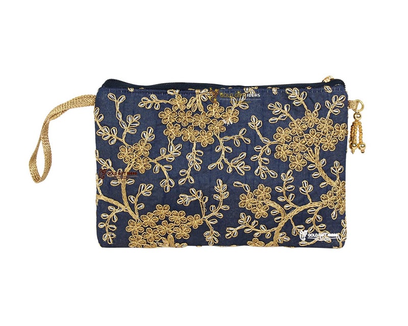 GoldGiftIdeas Traditional Vintage Embroidered Potli Purse for Women with Zipper, Potli Bags for Return Gifts, Pouches for Baby Shower Gifting (Set of 5) - Image 4