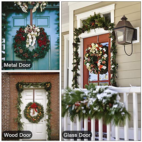 Myfolrena Wreath Hanger (Bronze-1 Pack) - Stainless Steel Adjustable Door Hanger for Front Door, 15-24inch, 20lb Weight Capacity - Image 3