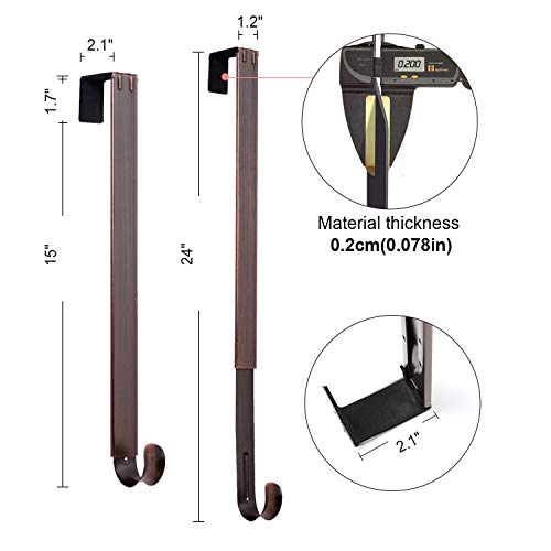 Myfolrena Wreath Hanger (Bronze-1 Pack) - Stainless Steel Adjustable Door Hanger for Front Door, 15-24inch, 20lb Weight Capacity - Image 5