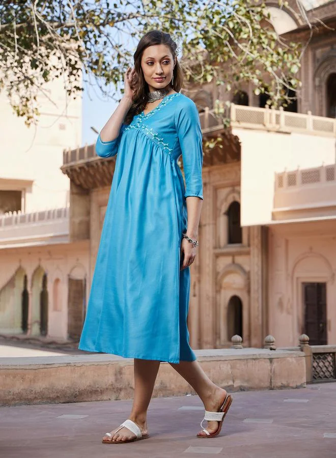ساسافراس Embroidered Empire Dress