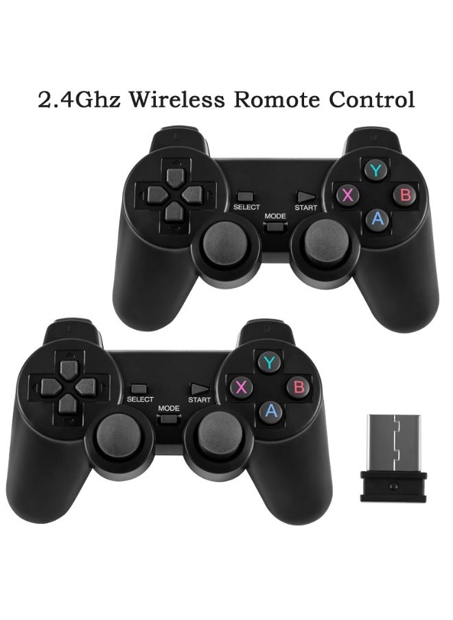 Generic - wireless retro game console, plug and play video game stick built in 10000+ games,9 classic emulators, 4k high definition hdmi output for tv with dual 2.4g wireless controllers(64g) - Image 1