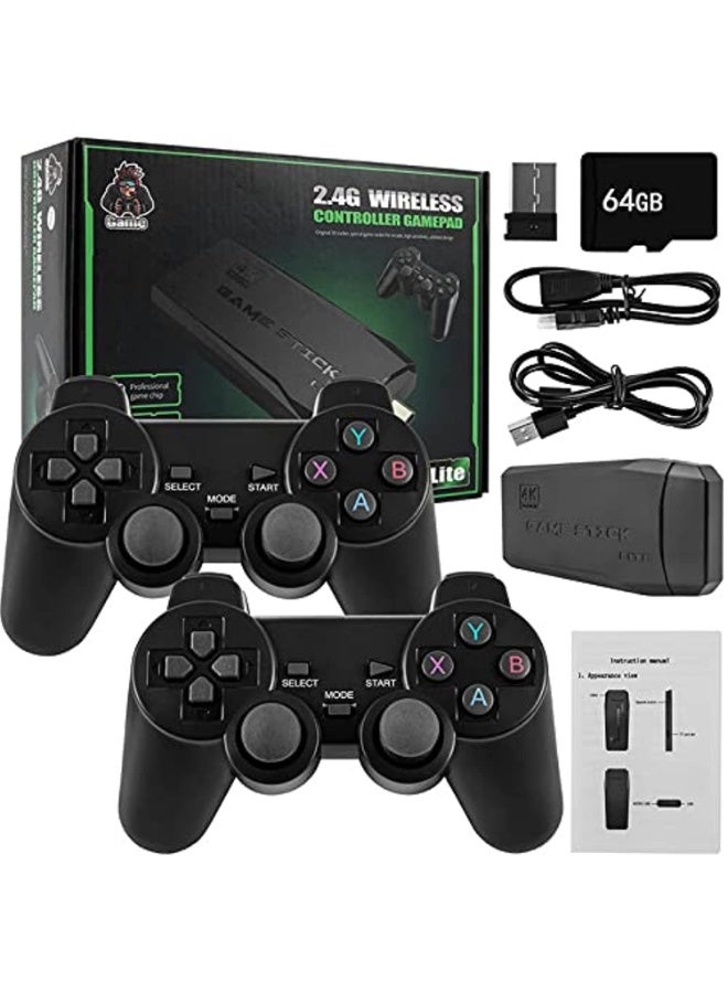 64GB Wireless Game Console Stick with Dual 2.4G Controllers – HDMI Plug & Play for TV and Projector - Image 2