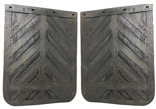 DENCO DISTRIBUTING, INC. Denco Black Chevron Semi Truck and Trailer Mud Flaps HeavyDuty Rubber 24 x 30 Set of 2 - Image 1