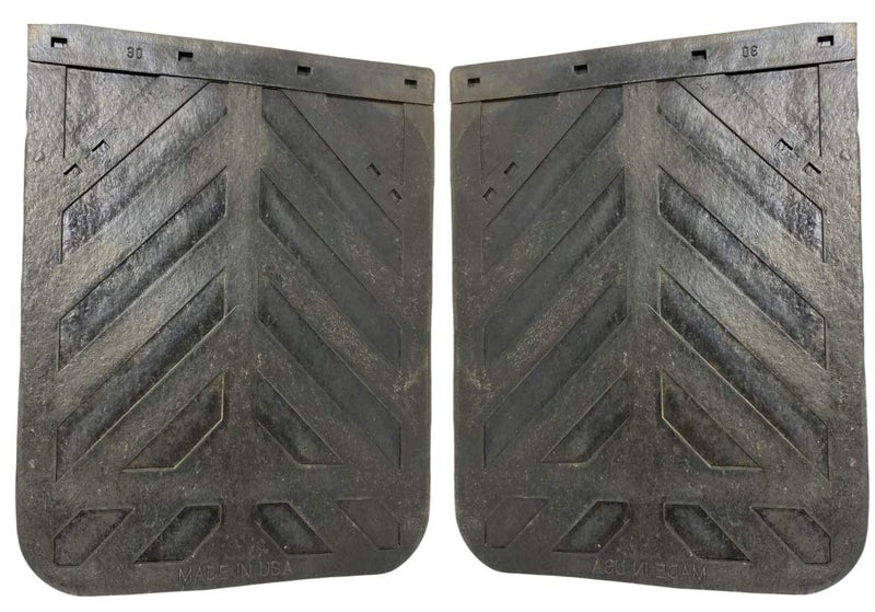 DENCO DISTRIBUTING, INC. Denco Black Chevron Semi Truck and Trailer Mud Flaps HeavyDuty Rubber 24 x 30 Set of 2 - Image 3