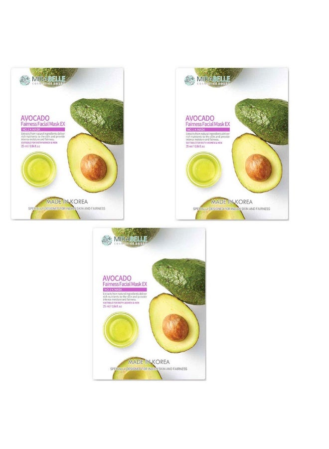 Mirabelle Avocado Fairness Facial Mask (Pack of 3) - Image 3