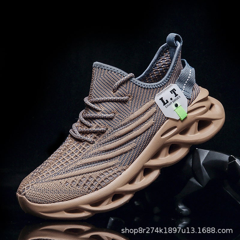 New Mens Lightweight Shoes, Non-Slip Soft Sole Breathable Shoes, Shock-Absorbing Casual Sports Shoes for Men, Cross-Border 48 Large Size Hot Models Khaki - Image 1