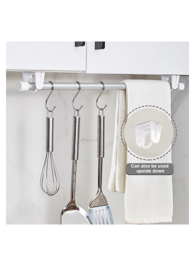 KASTWAVE Self Adhesive Rotating Ring Curtain Rod Brackets, No Drilling, Adjustable Curtain Rod Holders for Kitchen, Bathroom, Hotel, 8Pcs (White)  - Image 3