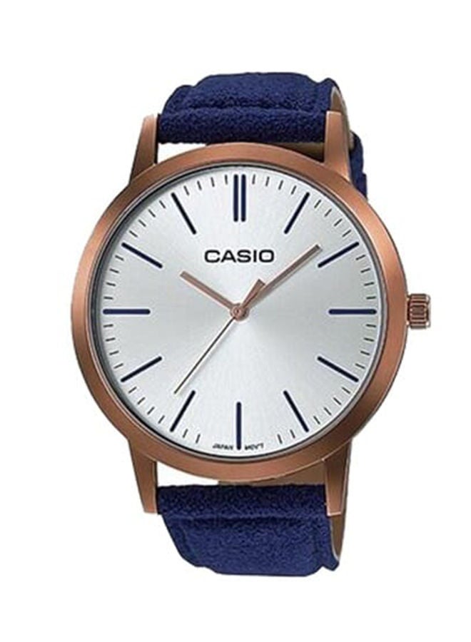 CASIO ساعة كاسيو نسائية انالوج بمينا فضية وسوار جلدي LTP-E118RL-7ADF. - Image 1
