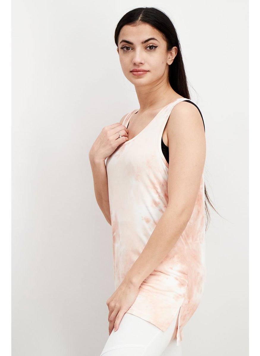 RBX Women Sportswear Fit Sleeveless Printed Training Top, Pink  - Image 3