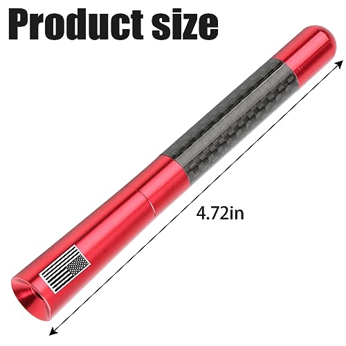 BESULEN Car Short Antenna, 4.7 Inch Carbon Fiber American Flag Aluminum Auto Radio Antenna for AM/FM Reception, Universal Replacement Car Antenna with 9 Adapters, 2 Screws, 2 Rubber Rings - Image 2