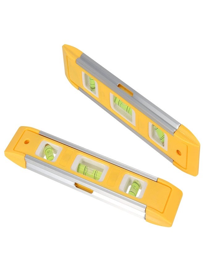 SEHOI 6 Pack 9 Inch Magnetic Torpedo Level with 45, 90, 180 Degree Bubbles, Plastic Shell Shock Resistant Torpedo Level, Yellow Spirit Level Measuring Tool - Image 4