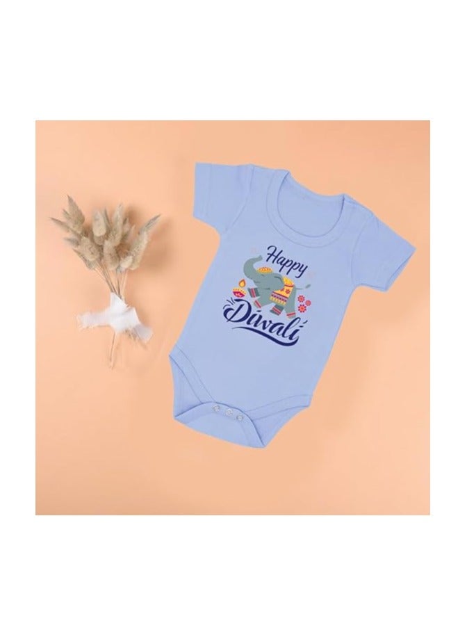 PRINTSHOP4ME Diwali Baby Romper For Celebration–Soft Cotton Half Sleeve Bodysuits For Newborns,Infants And Toddlers–Unisex Baby Onesies For Boys And Girls  - Image 2