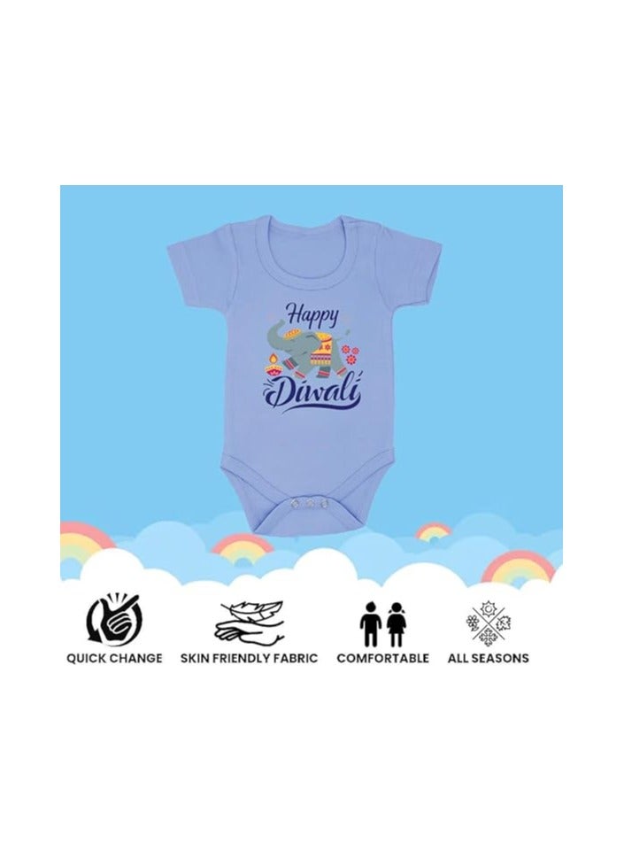 PRINTSHOP4ME Diwali Baby Romper For Celebration–Soft Cotton Half Sleeve Bodysuits For Newborns,Infants And Toddlers–Unisex Baby Onesies For Boys And Girls  - Image 5