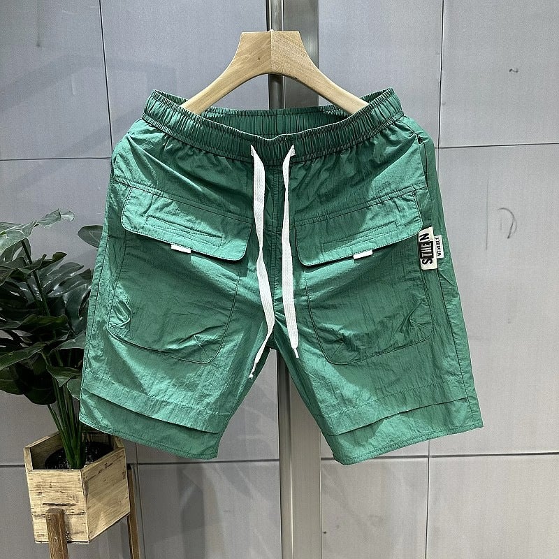 Men's Shorts Summer Thin American Style Large Pocket Workwear Casual Pants Trendy All-match Ice Silk Quick-drying Pants for Men - Image 4