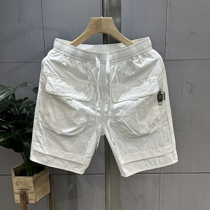 Men's Shorts Summer Thin American Style Large Pocket Workwear Casual Pants Trendy All-match Ice Silk Quick-drying Pants for Men - Image 3
