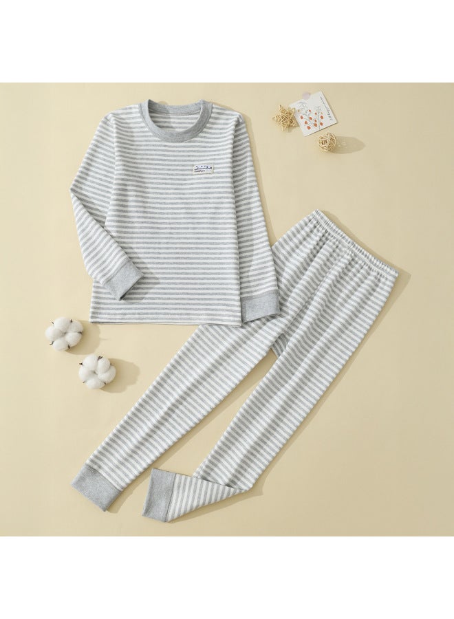 ملابس داخلية حرارية للأطفال من القطن النقي بدون خياطة للخريف والشتاء، طبقة أساسية سميكة وناعمة من القطن للأولاد والبنات - Image 1