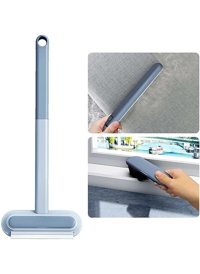 ECVV - Multifunctional Window Screen Cleaning Brush with Long Handle Household Portable Glass Cleaner Tool Wet and Dry Dual-Use Screen Door Mesh Brush - Image 1