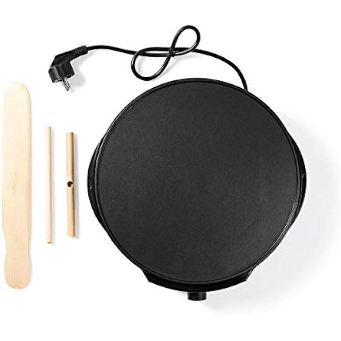 NEDIS Fccm120Fbk30 Crepe Maker  30 Cm  1200 W  Non Stick Coating  Temperature Setting  Indicator Light  Anti Slip Bottom  33 Cm  30 Cm  325 Cm  Black  Metal  Type F Cee 77  100 M - Image 5