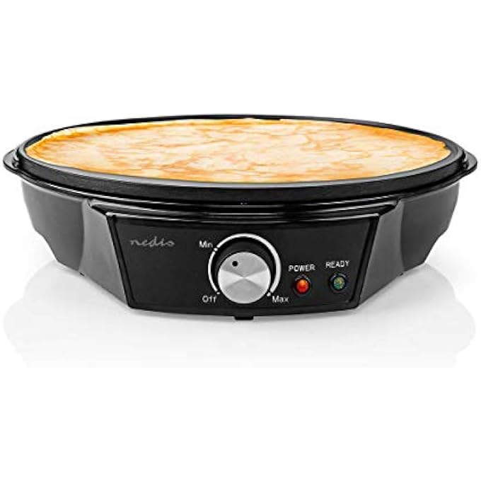 NEDIS Fccm120Fbk30 Crepe Maker  30 Cm  1200 W  Non Stick Coating  Temperature Setting  Indicator Light  Anti Slip Bottom  33 Cm  30 Cm  325 Cm  Black  Metal  Type F Cee 77  100 M - Image 3