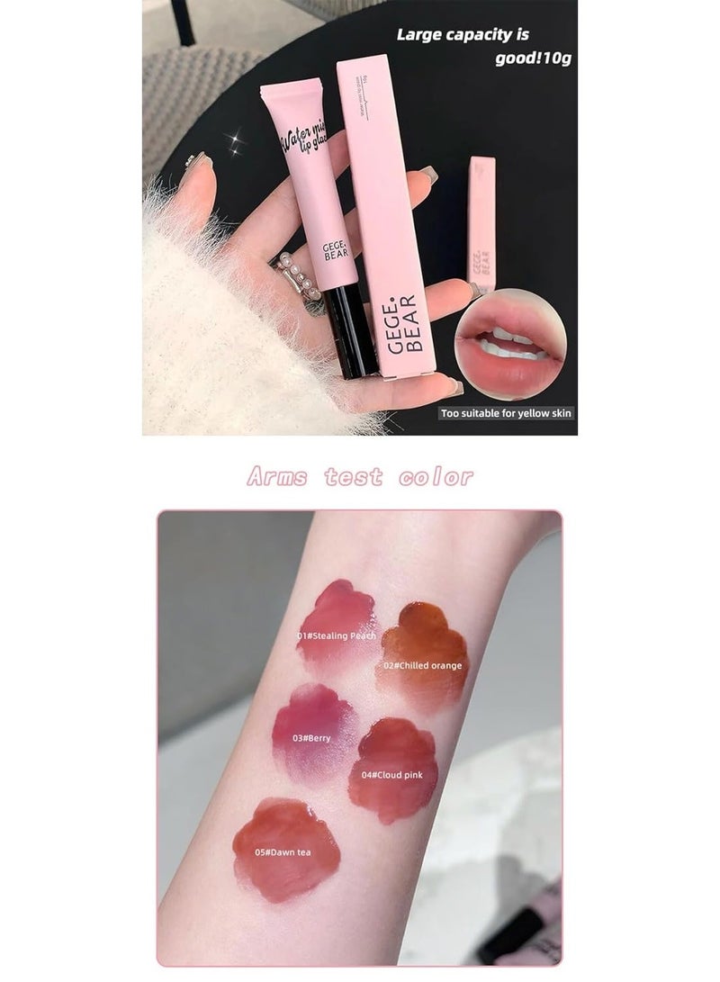 Gege Bear Mist Lip Glaze | Non-Sticky & Long-Wear Lip Tint | Soft Matte Liquid Lipstick | Shades from Nude to Red Wine | Lips Moisturizer with Color Payoff | Hydrating, Weightless Texture | Lip Gloss For Girls & Women (02# Chilled Orange, 10g) - Image 2