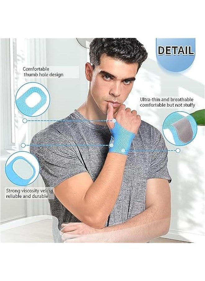 Generic - Ultra Thin Wrist Brace Support for Carpal Tunnel, Breathable Wrist Band Adjustable velcro straps for Wrist Wraps, Stabilizer for Tendonitis, Arthrits Pain Relieving Black 2 Pieces - Image 1