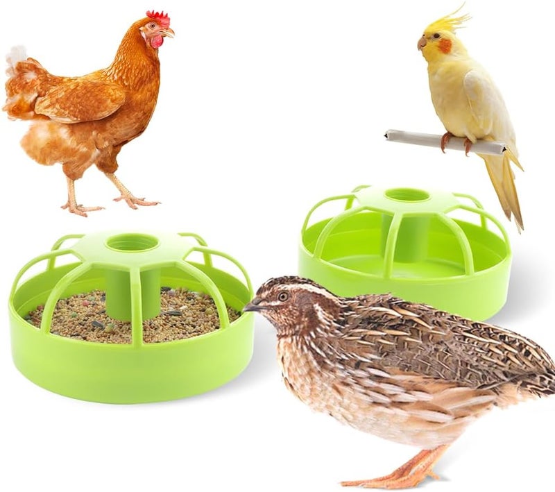DQITJ 2 Pack Chicken Feeder Poultry Food Dispenser Chicken Plastic Water Feeder for Small Poultry Chicken Duck Pigeon Quail Bird - Image 1