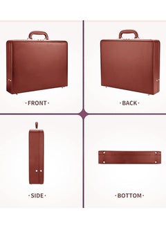 Freegallops Attache Briefcase Leather Look Pu Business Bag Expanding Executive Case Brown  - Image 3