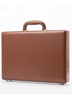 Freegallops Attache Briefcase Leather Look Pu Business Bag Expanding Executive Case Brown  - Image 5