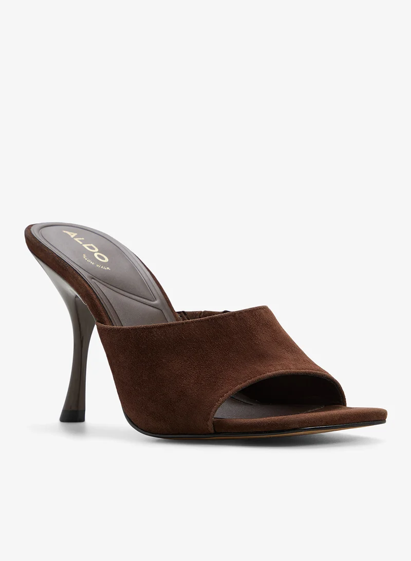 Aldo DARK BROWN Comacan Heeled Sandals for Women | Best Price UAE
