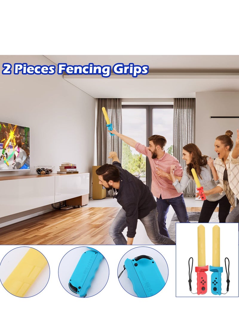 SOLARAE 14-in-1 Sports Accessories Bundle for Nintendo Switch - Includes Tennis Rackets, Swords, Golf Clubs, Boxing Grips, and Leg/Wrist Straps for Enhanced Gaming Experience. - Image 5