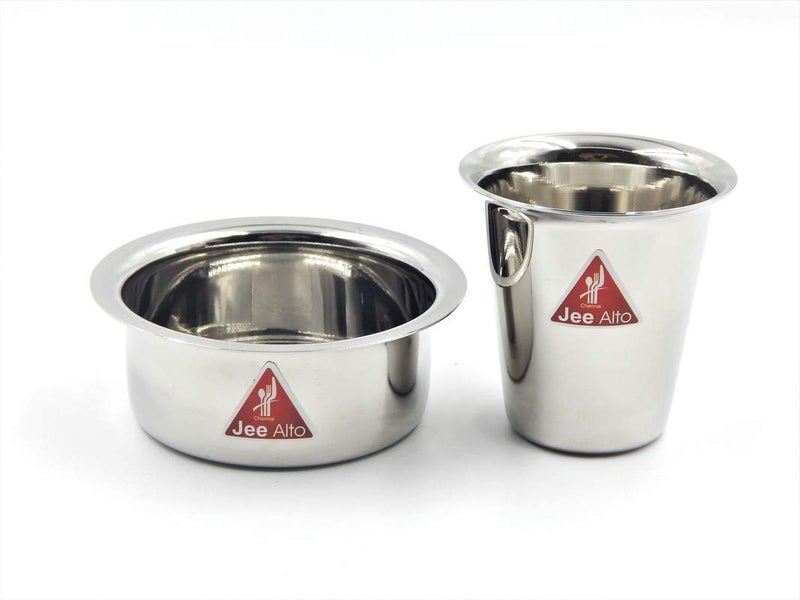 JEE ALTO Aroma Stainless Steel Coffee GlassTumbler with Dabara Set of 6 110 mlGlass110mlDabra - Image 2
