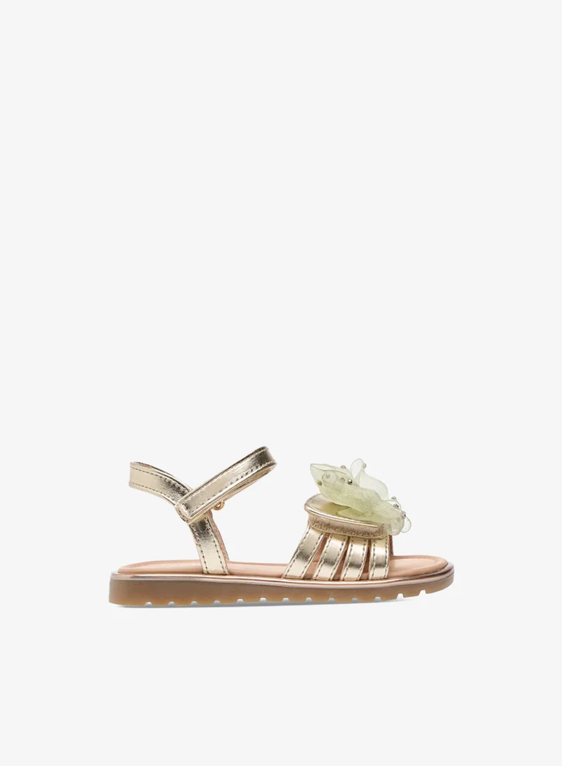 جونيورز صنادل بناتي مزينة بفيونكة مع إغلاق لاصق - تشكيلة رمضان