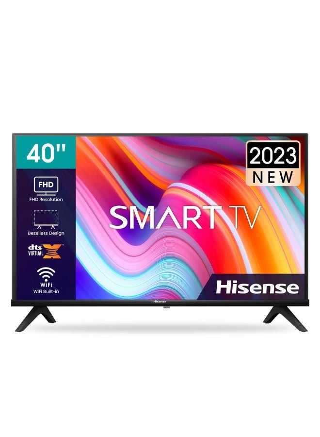 40-Inch Full HD Smart LED TV | VIDAA OS, Bezel-less Design, AI Sports Mode, Game Mode, DTS Surround Sound, HDMI & USB Connectivity, YouTube, Shahid 40A4K Black