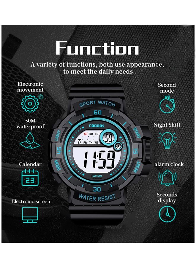 COOBOS Multifunctional Round Screen Electronic Kids Watch Boys Watch - Image 2
